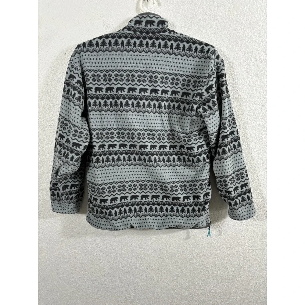 Chubbies Jacket Mens Large Gray Black Reversible Fleece Anorak Pullover Bears‎